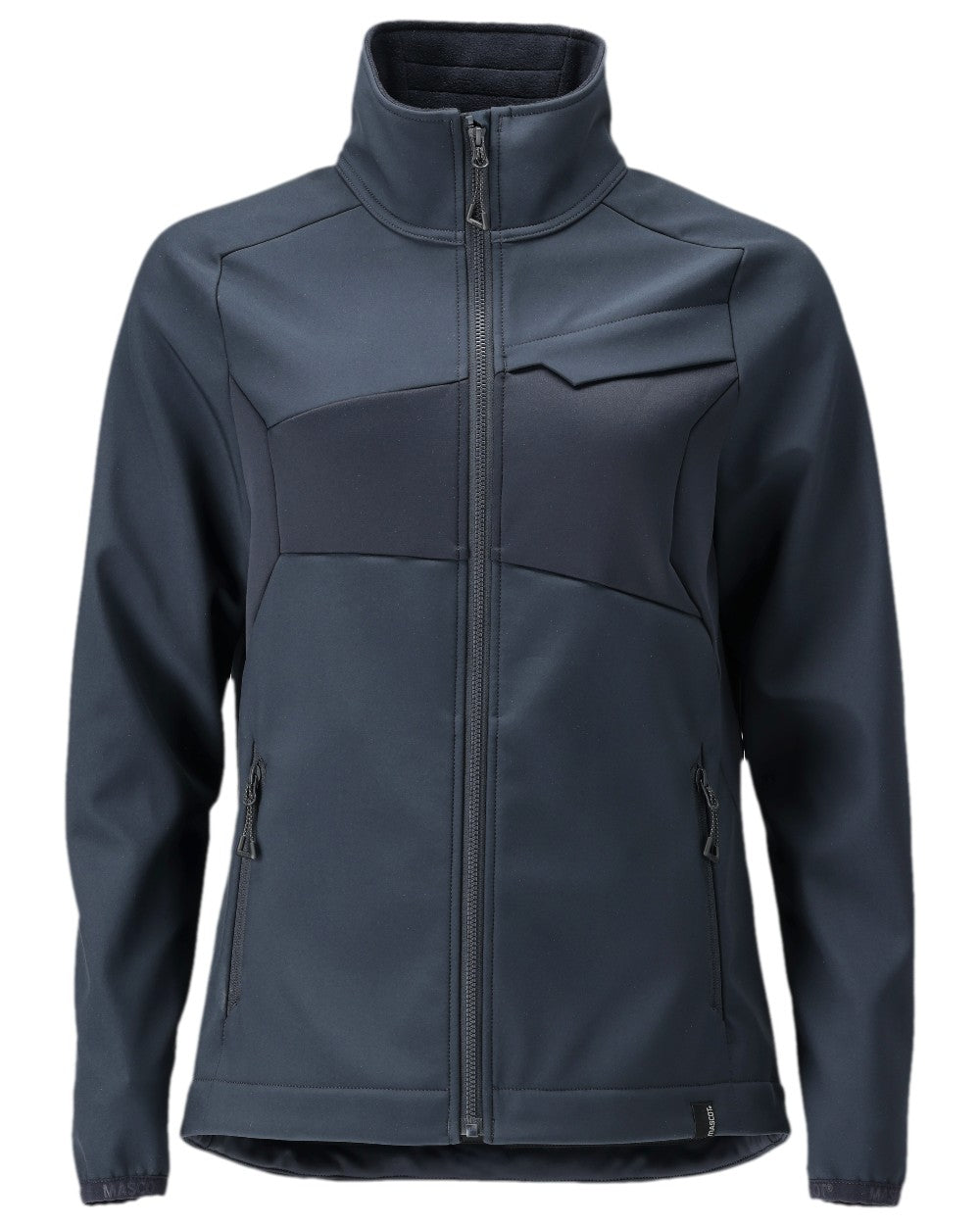 Dark Navy Coloured Mascot Workwear Womens Accelerate Softshell Jacket on white background 