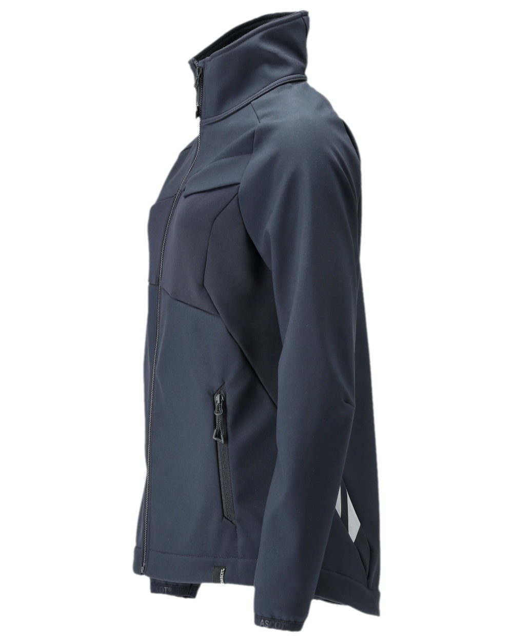 Dark Navy Coloured Mascot Workwear Womens Accelerate Softshell Jacket on white background 