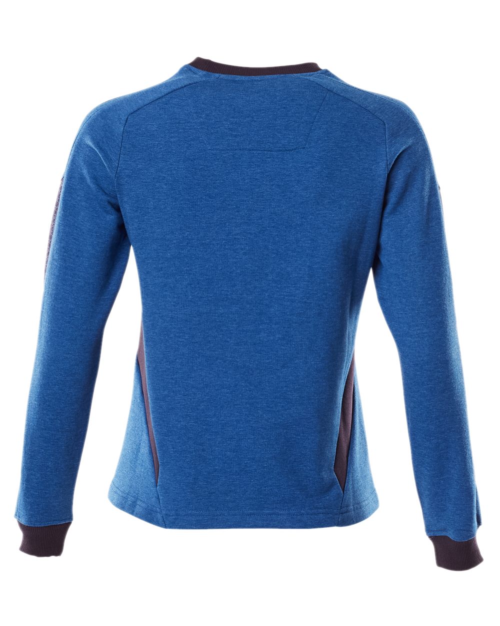 Azure Blue Dark Navy Coloured Mascot Workwear Womens Accelerate Sweatshirt on white background 