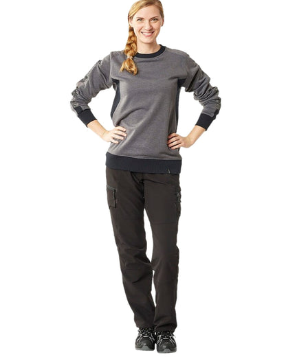 Dark Anthracite Black Coloured Mascot Workwear Womens Accelerate Sweatshirt on white background 