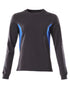 Dark Navy Azure Blue Coloured Mascot Workwear Womens Accelerate Sweatshirt on white background 