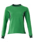 Grass Green Coloured Mascot Workwear Womens Accelerate Sweatshirt on white background 