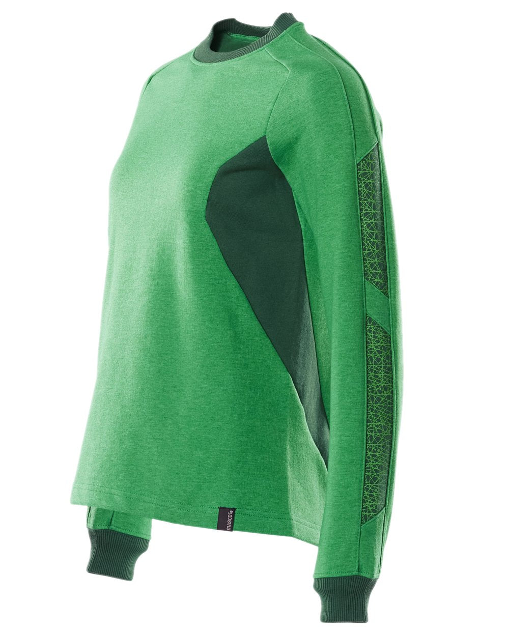 Grass Green Coloured Mascot Workwear Womens Accelerate Sweatshirt on white background 