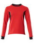 Traffic Red Black Coloured Mascot Workwear Womens Accelerate Sweatshirt on white background 