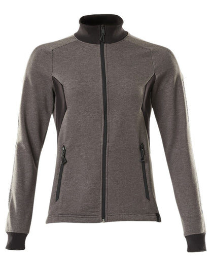 Dark Anthracite Black Coloured Mascot Workwear Womens Accelerate Sweatshirt With Zipper on white background 