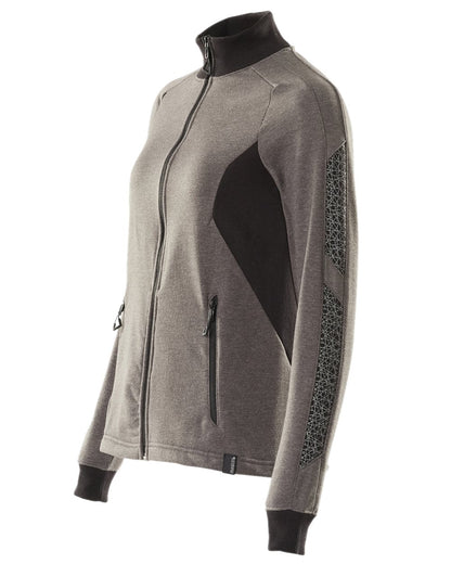Dark Anthracite Black Coloured Mascot Workwear Womens Accelerate Sweatshirt With Zipper on white background 