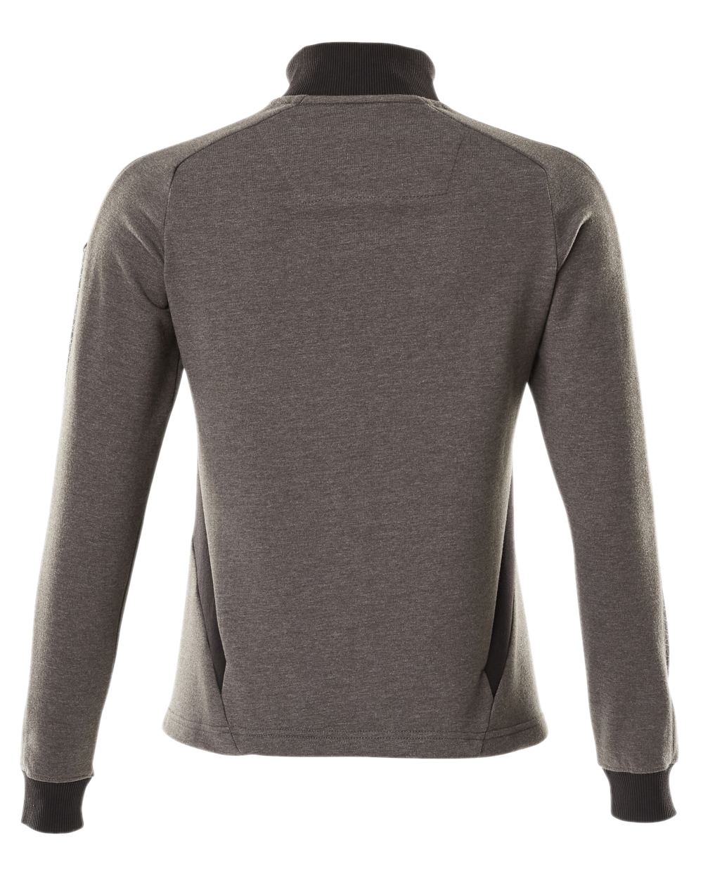 Dark Anthracite Black Coloured Mascot Workwear Womens Accelerate Sweatshirt With Zipper on white background 