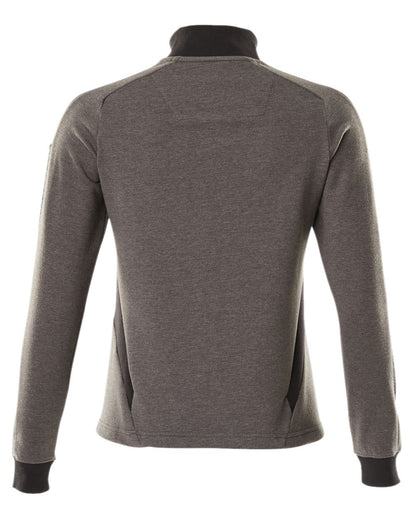 Dark Anthracite Black Coloured Mascot Workwear Womens Accelerate Sweatshirt With Zipper on white background 