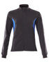 Dark Navy Azure Blue Coloured Mascot Workwear Womens Accelerate Sweatshirt With Zipper on white background 