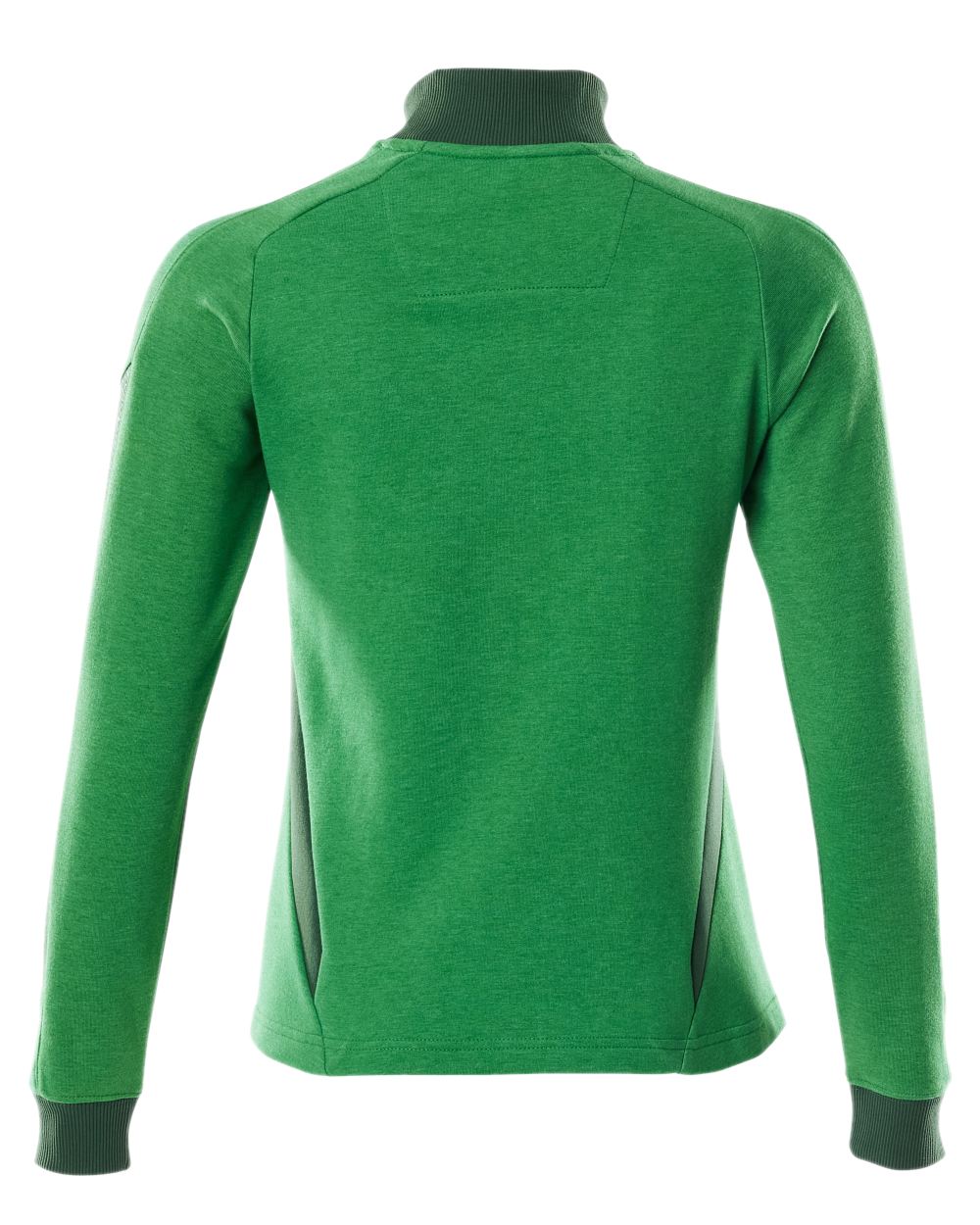 Grass Green Coloured Mascot Workwear Womens Accelerate Sweatshirt With Zipper on white background 