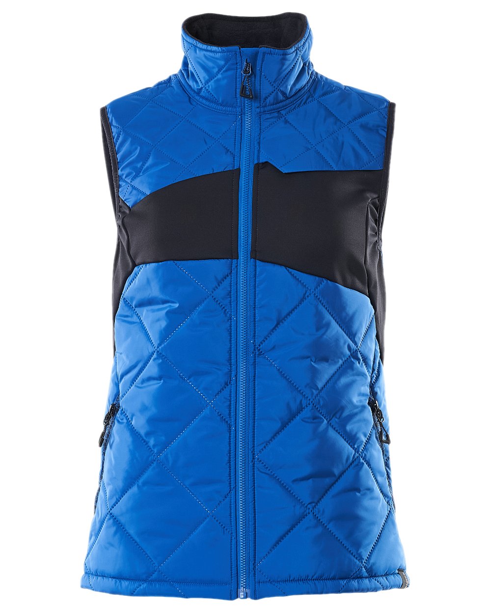Azure Blue Dark Navy Coloured Mascot Workwear Womens Accelerate Thermal Gilet on white background 