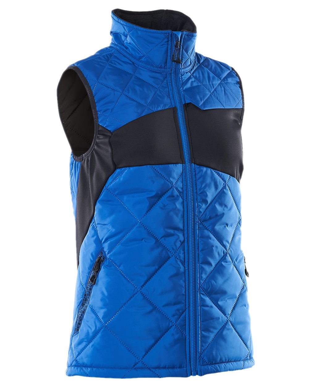 Azure Blue Dark Navy Coloured Mascot Workwear Womens Accelerate Thermal Gilet on white background 