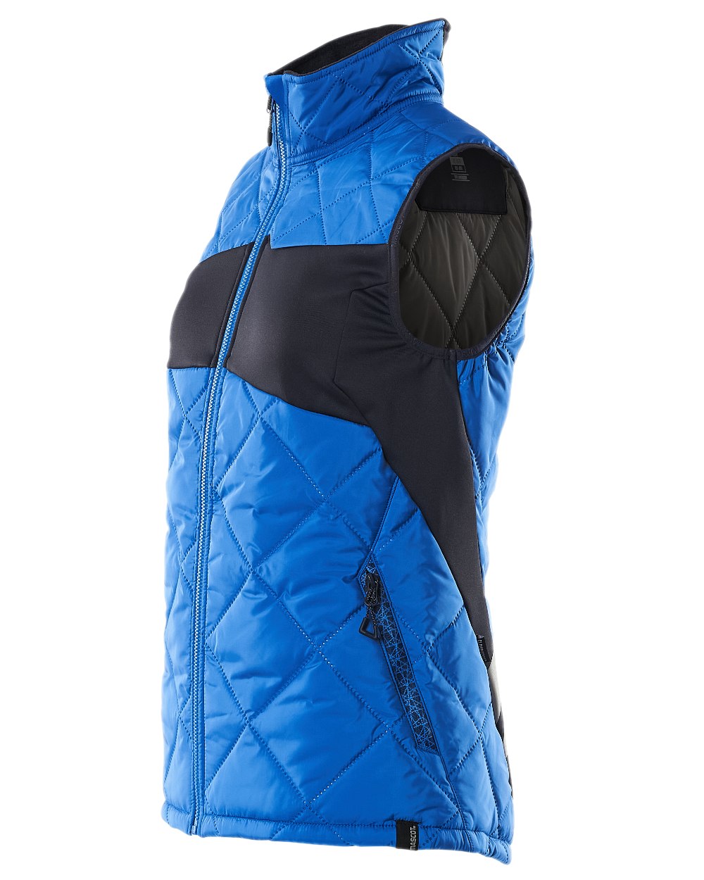 Azure Blue Dark Navy Coloured Mascot Workwear Womens Accelerate Thermal Gilet on white background 