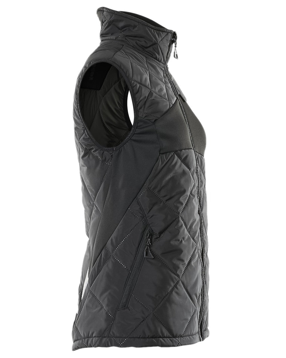 Black Coloured Mascot Workwear Womens Accelerate Thermal Gilet on white background 