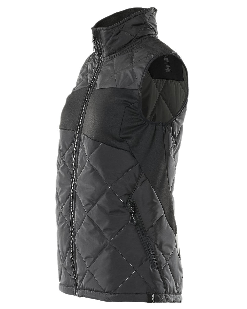 Black Coloured Mascot Workwear Womens Accelerate Thermal Gilet on white background 