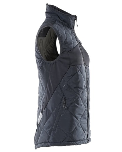 Dark Navy Coloured Mascot Workwear Womens Accelerate Thermal Gilet on white background 