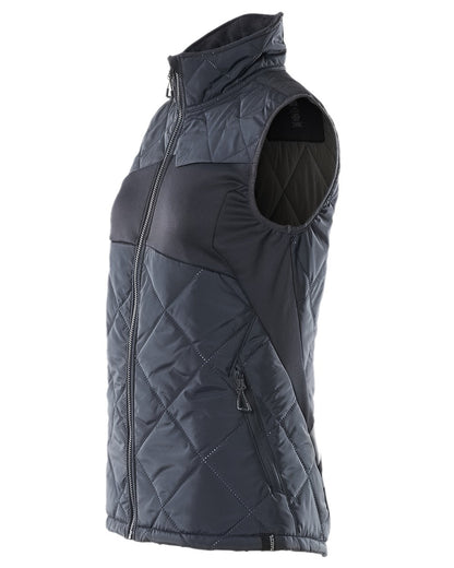 Dark Navy Coloured Mascot Workwear Womens Accelerate Thermal Gilet on white background 