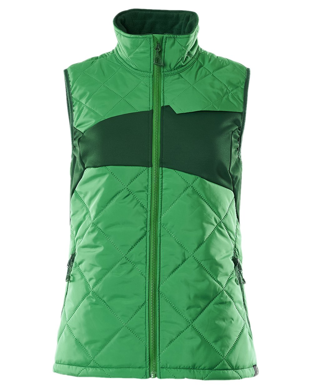Grass Green Coloured Mascot Workwear Womens Accelerate Thermal Gilet on white background 