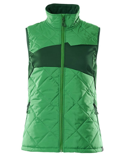Grass Green Coloured Mascot Workwear Womens Accelerate Thermal Gilet on white background 
