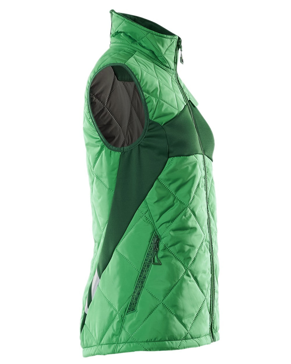 Grass Green Coloured Mascot Workwear Womens Accelerate Thermal Gilet on white background 