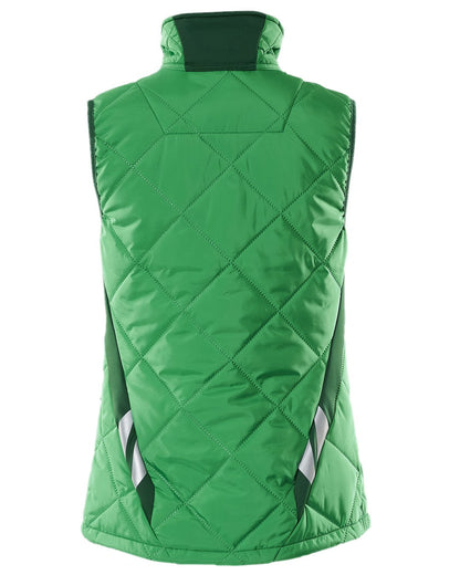 Grass Green Coloured Mascot Workwear Womens Accelerate Thermal Gilet on white background 