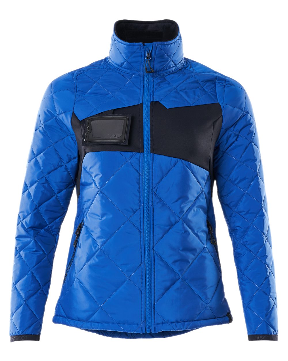 Azure Blue Dark Navy Coloured Mascot Workwear Womens Accelerate Thermal Jacket on white background 