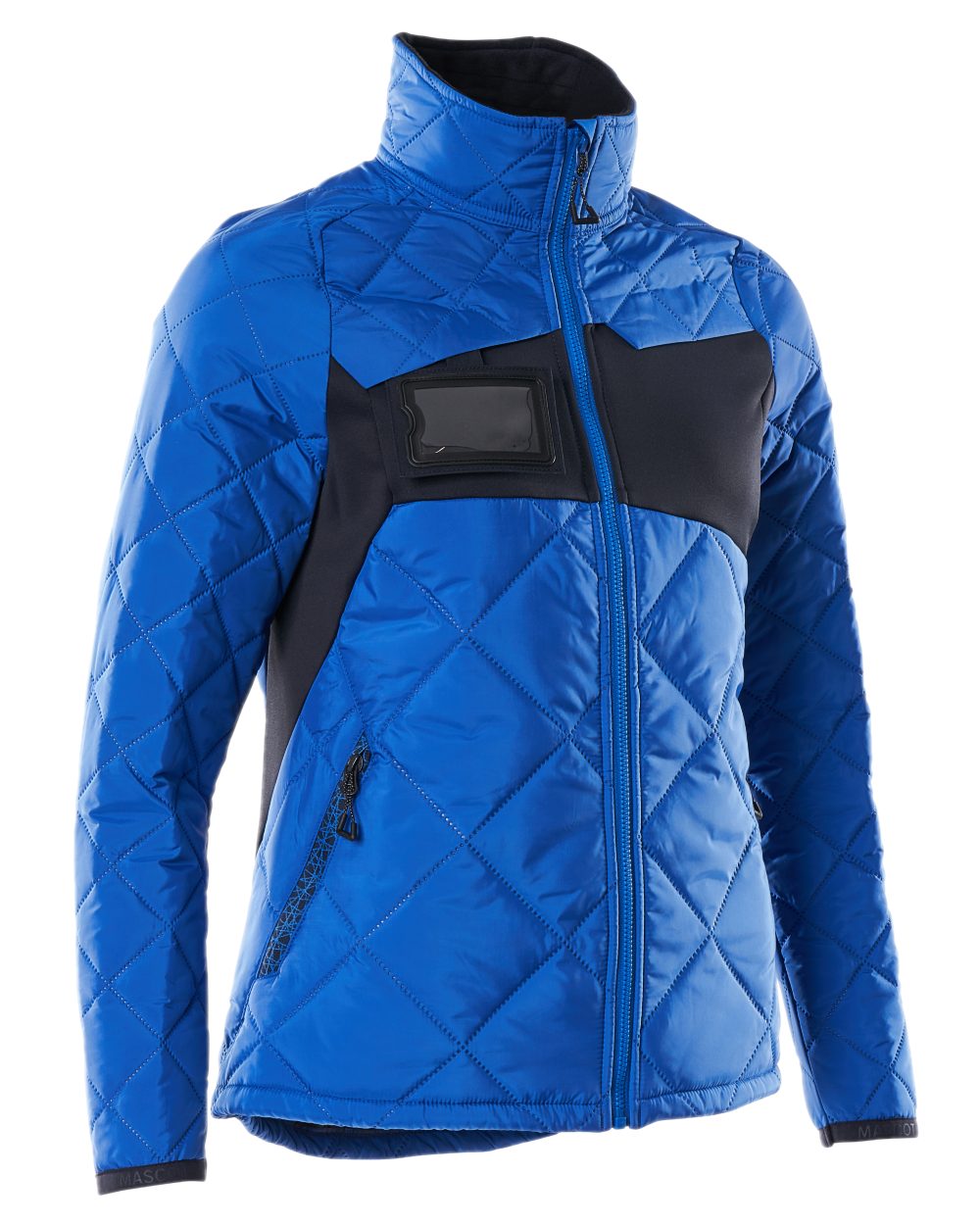 Azure Blue Dark Navy Coloured Mascot Workwear Womens Accelerate Thermal Jacket on white background 