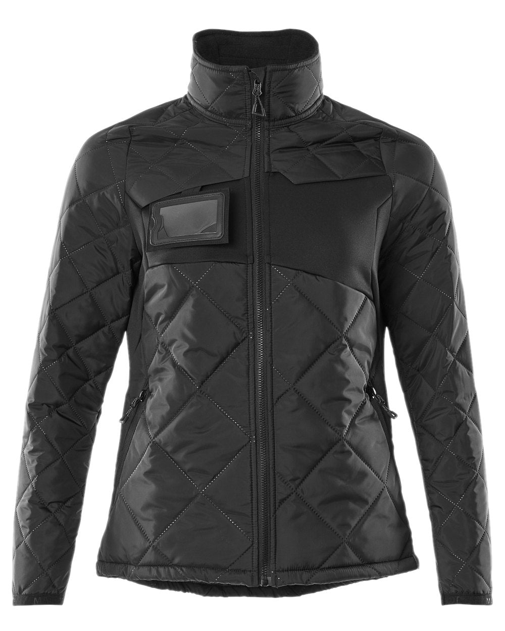 Black Coloured Mascot Workwear Womens Accelerate Thermal Jacket on white background 
