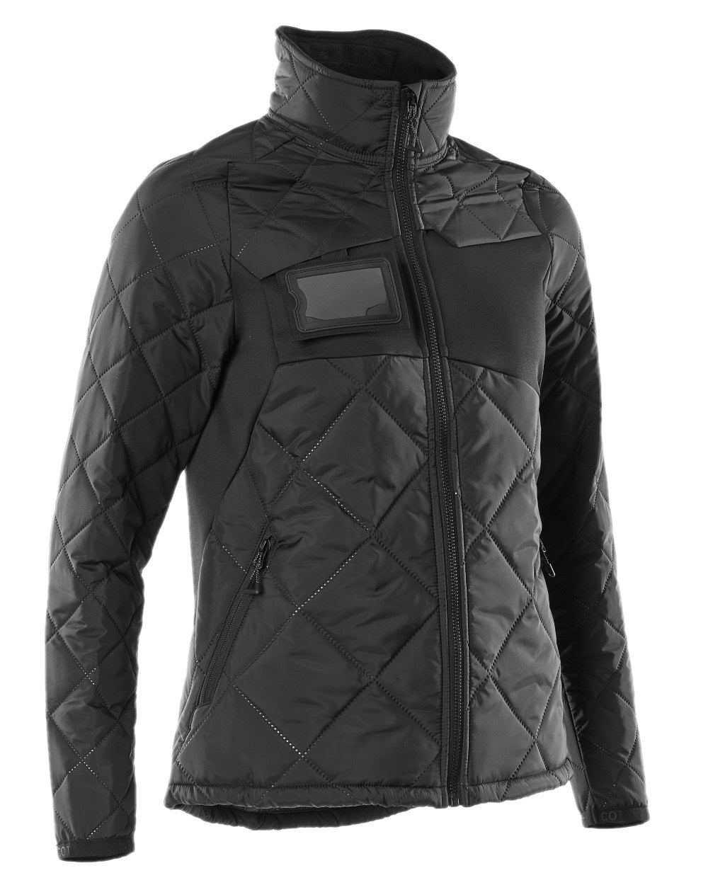 Black Coloured Mascot Workwear Womens Accelerate Thermal Jacket on white background 