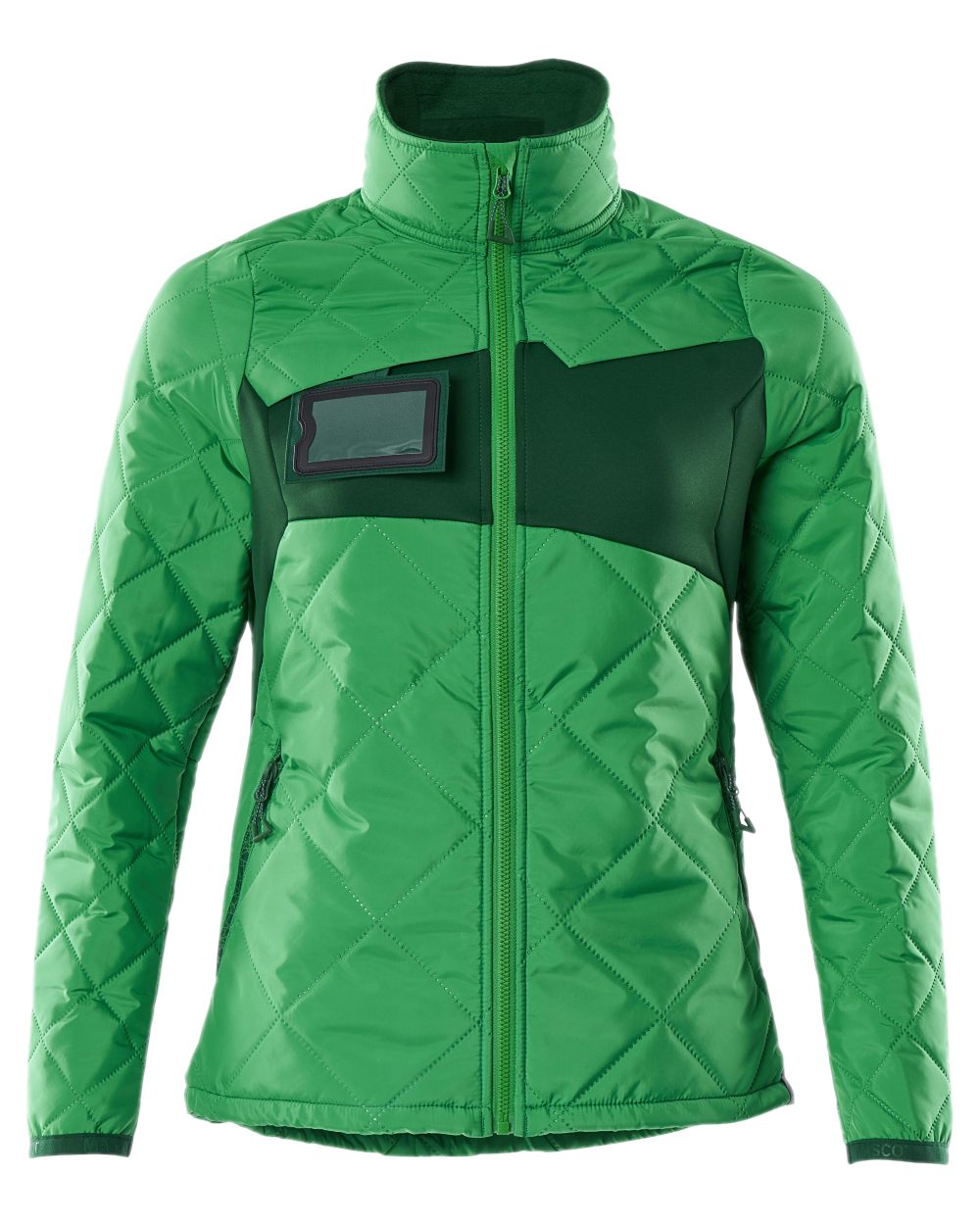 Grass Green Coloured Mascot Workwear Womens Accelerate Thermal Jacket on white background 