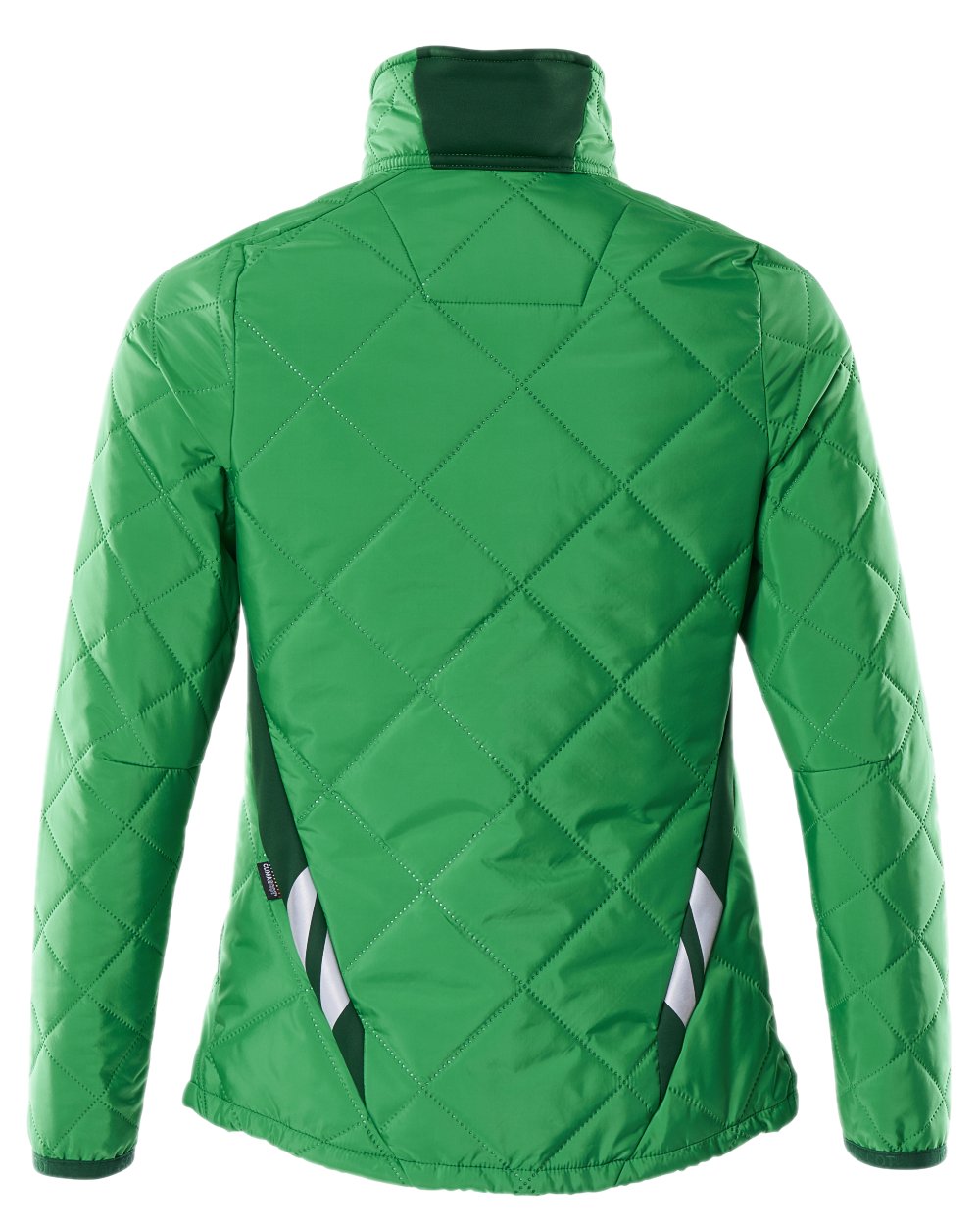 Grass Green Coloured Mascot Workwear Womens Accelerate Thermal Jacket on white background 