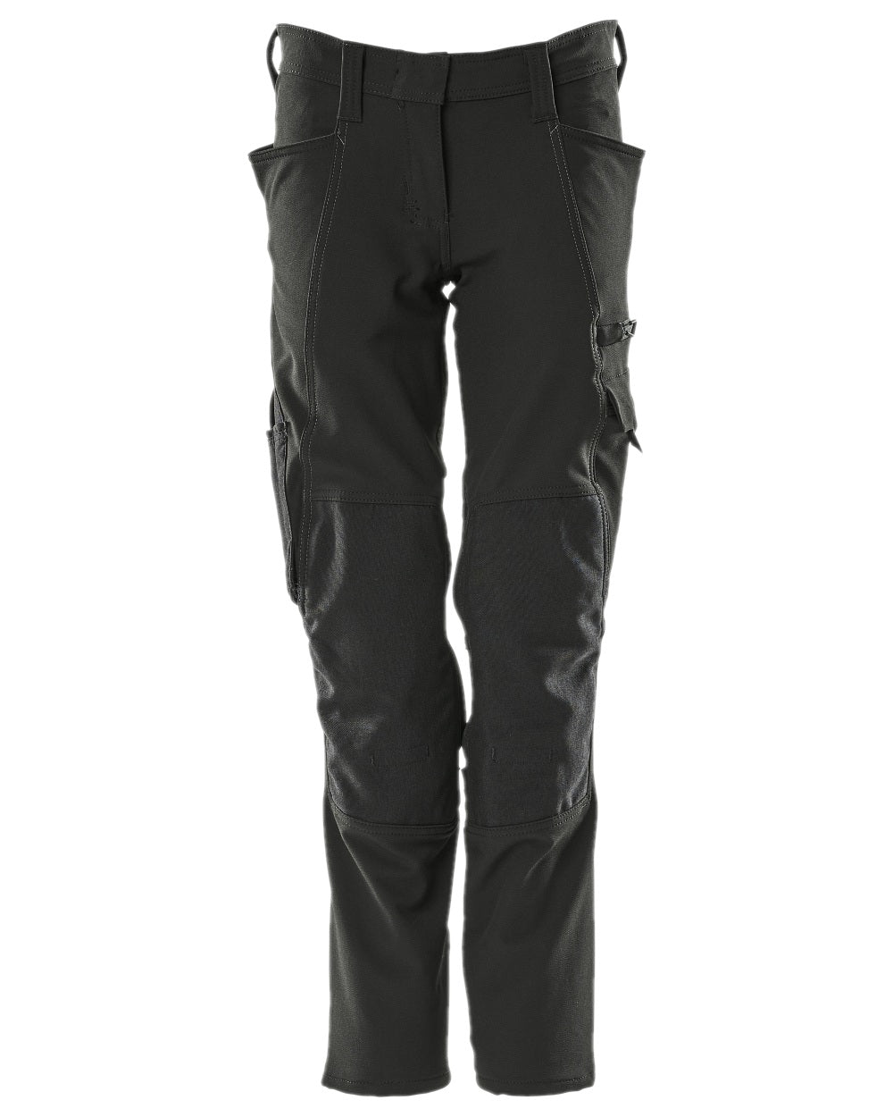 Black Coloured Mascot Workwear Womens Accelerate Trousers With Kneepad Pockets on white background 