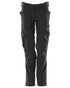 Black Coloured Mascot Workwear Womens Accelerate Trousers With Kneepad Pockets on white background 