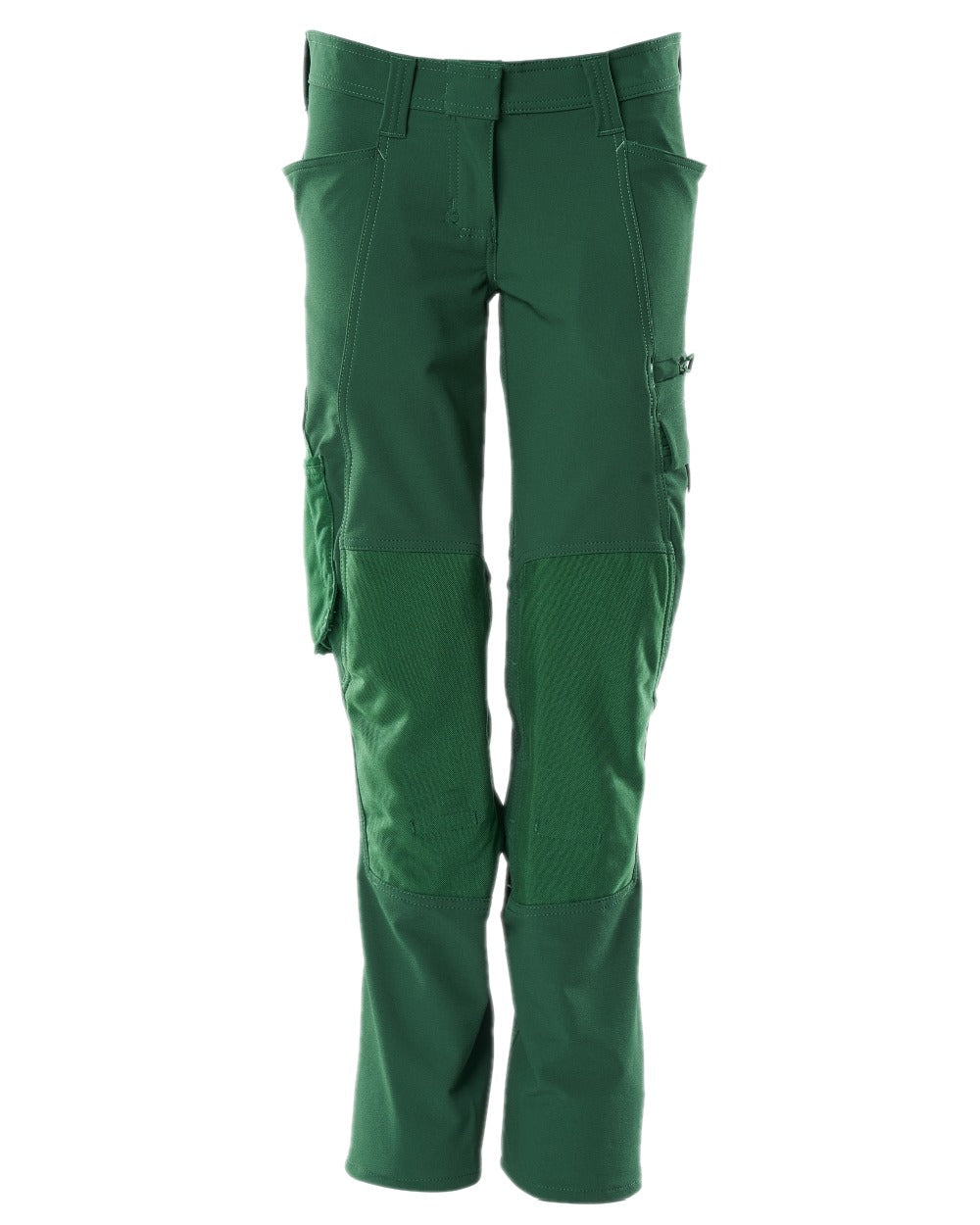 Green Coloured Mascot Workwear Womens Accelerate Trousers With Kneepad Pockets on white background 