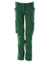 Green Coloured Mascot Workwear Womens Accelerate Trousers With Kneepad Pockets on white background 
