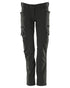 Black Coloured Mascot Workwear Womens Accelerate Trousers With Thigh Pockets on white background 