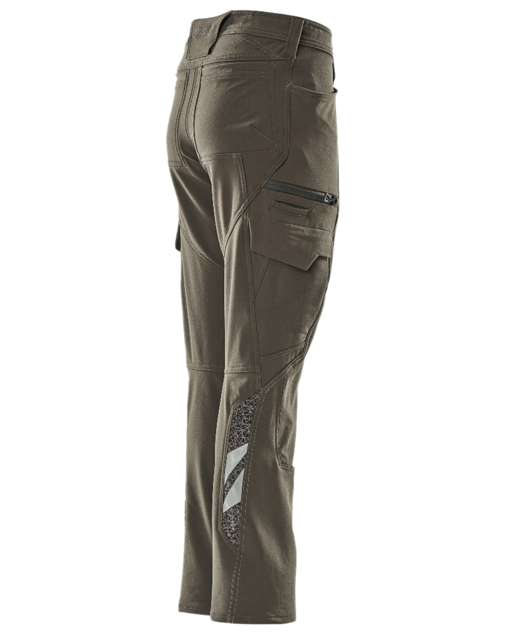 Dark Anthracite Coloured Mascot Workwear Womens Accelerate Trousers With Thigh Pockets on white background 