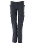 Dark Navy Coloured Mascot Workwear Womens Accelerate Trousers With Thigh Pockets on white background 