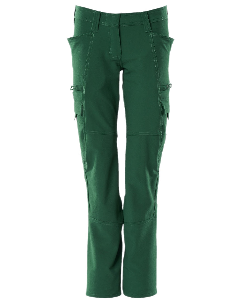 Green Coloured Mascot Workwear Womens Accelerate Trousers With Thigh Pockets on white background 