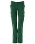 Green Coloured Mascot Workwear Womens Accelerate Trousers With Thigh Pockets on white background 