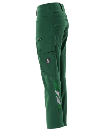 Green Coloured Mascot Workwear Womens Accelerate Trousers With Thigh Pockets on white background 