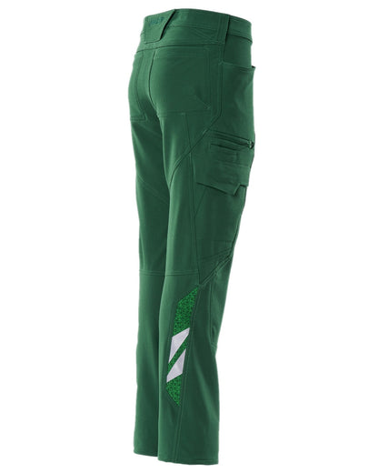 Green Coloured Mascot Workwear Womens Accelerate Trousers With Thigh Pockets on white background 
