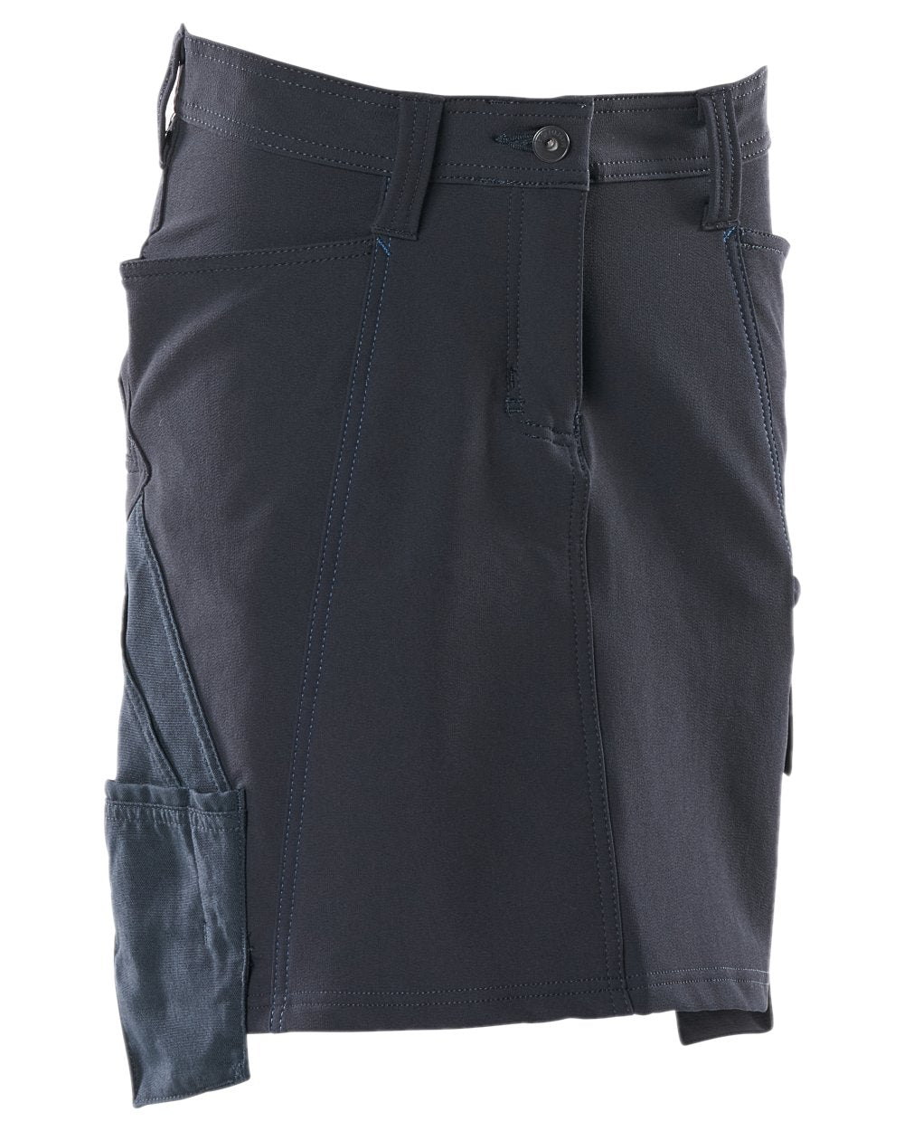 Dark Navy Coloured Mascot Workwear Womens Accelerate Ultimate Stretch Skirt on white background 