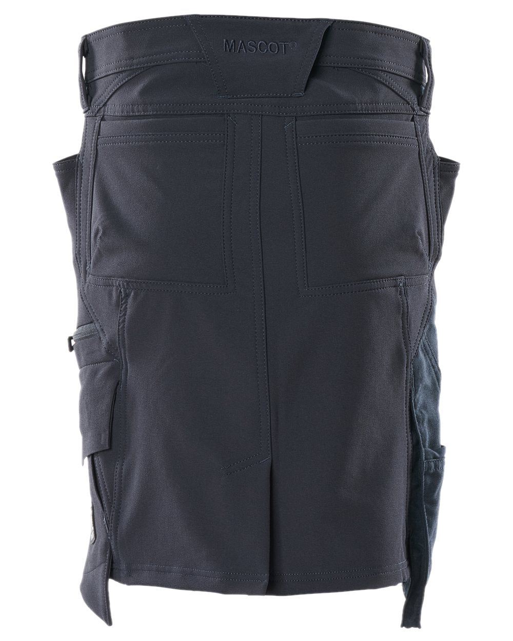 Dark Navy Coloured Mascot Workwear Womens Accelerate Ultimate Stretch Skirt on white background 