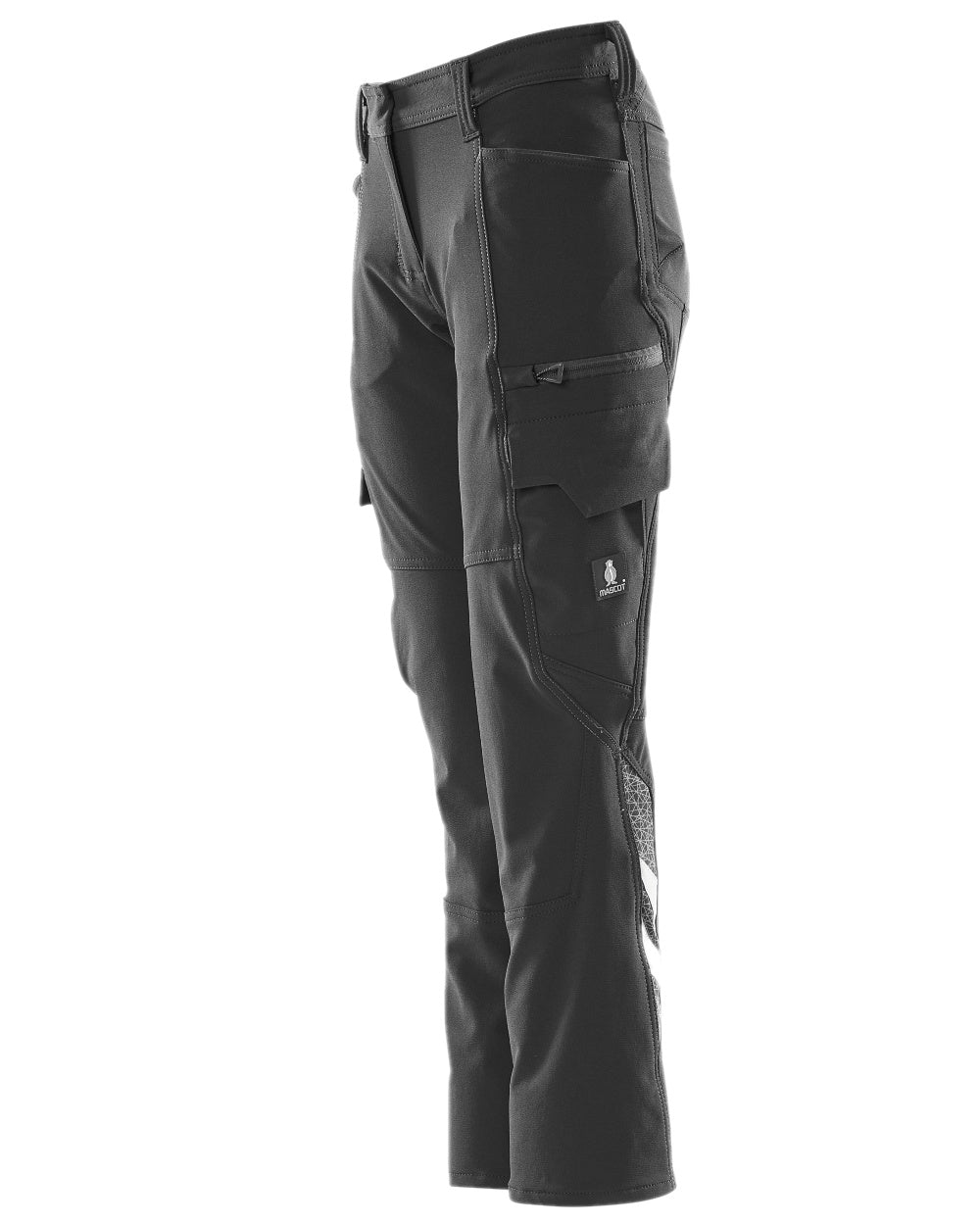Black Coloured Mascot Workwear Womens Accelerate Ultimate Stretch Trousers on white background 