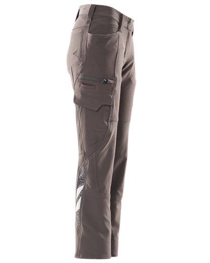 Dark Anthracite Coloured Mascot Workwear Womens Accelerate Ultimate Stretch Trousers on white background 