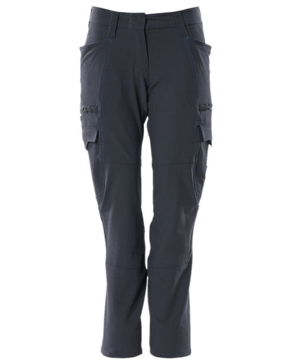 Dark Navy Coloured Mascot Workwear Womens Accelerate Ultimate Stretch Trousers on white background 