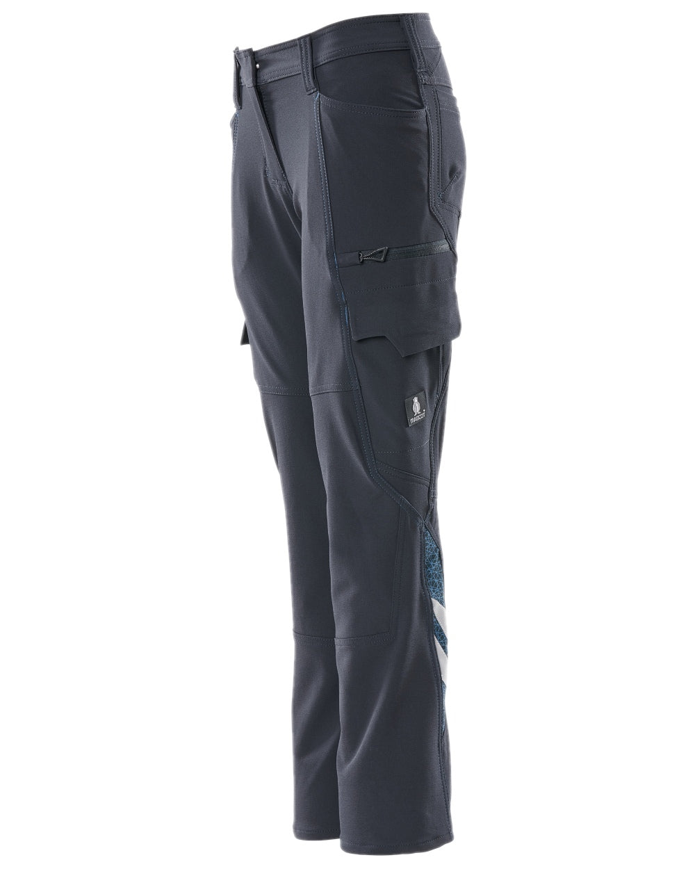 Dark Navy Coloured Mascot Workwear Womens Accelerate Ultimate Stretch Trousers on white background 