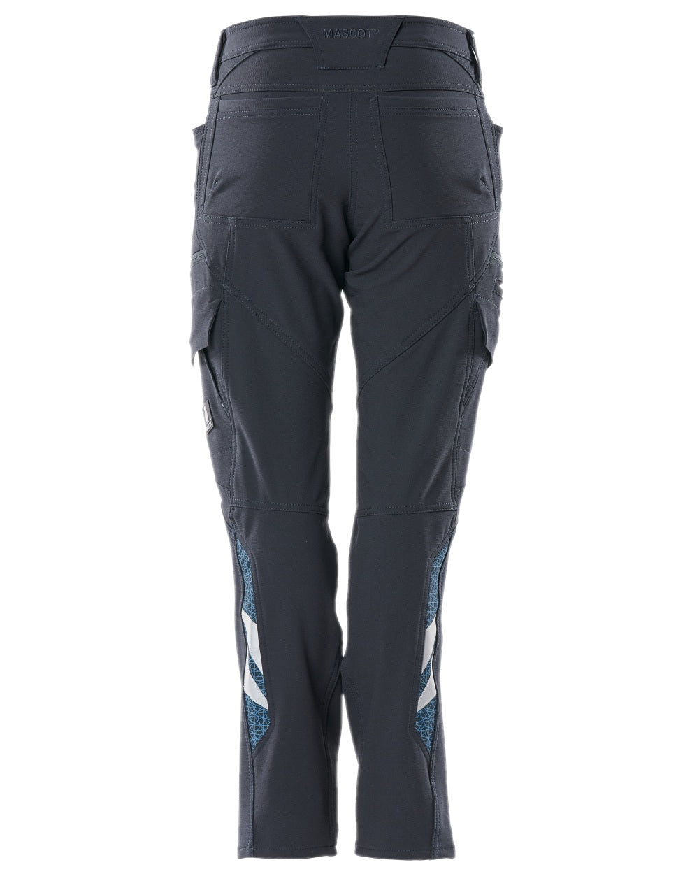 Dark Navy Coloured Mascot Workwear Womens Accelerate Ultimate Stretch Trousers on white background 