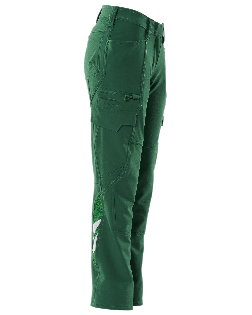Green Coloured Mascot Workwear Womens Accelerate Ultimate Stretch Trousers on white background 